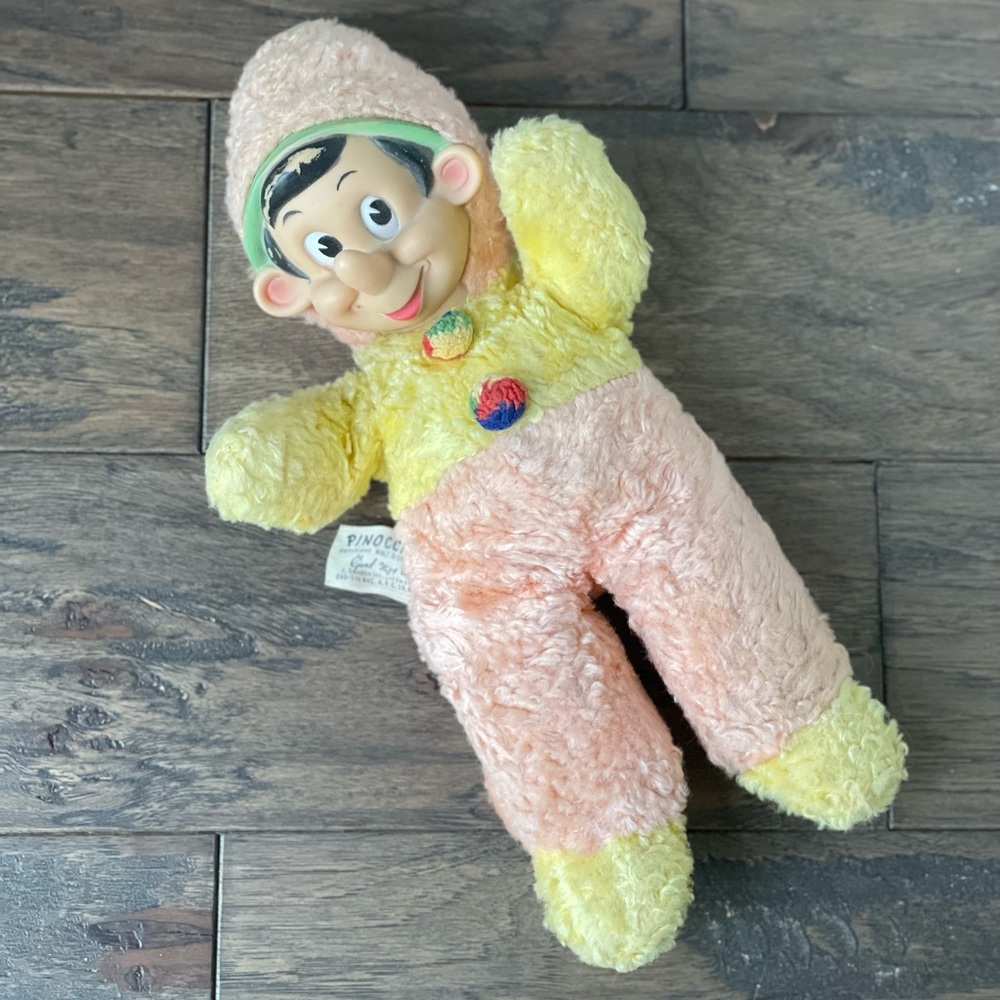 Vintage 1950s Gund Swedlin Disney Pinocchio rubber face plush doll